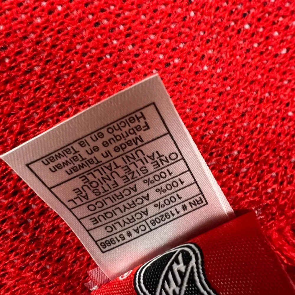 Reebok Unisex OSFM Red Black Winter Fringe Calgary Flames‎ Ice Hockey Scarf NWT